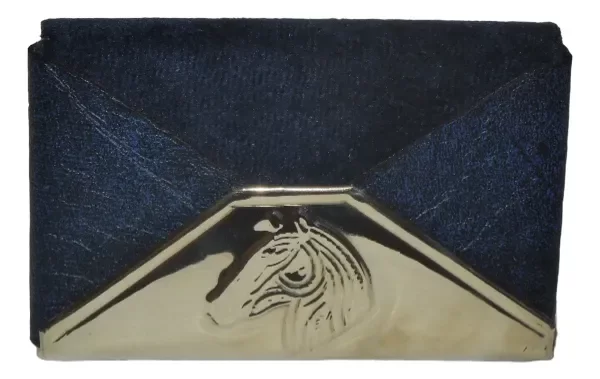 Producto - Tarjetero De Mesa Cuerina Con Alpaca (azul)