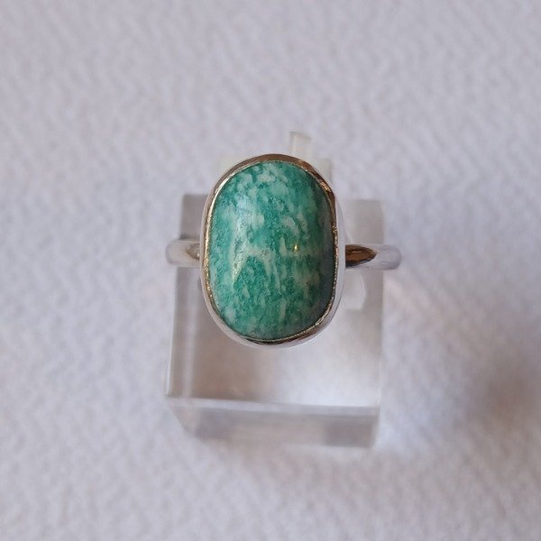 Producto - Anillo Plata 925 con amazonita - Talle 17