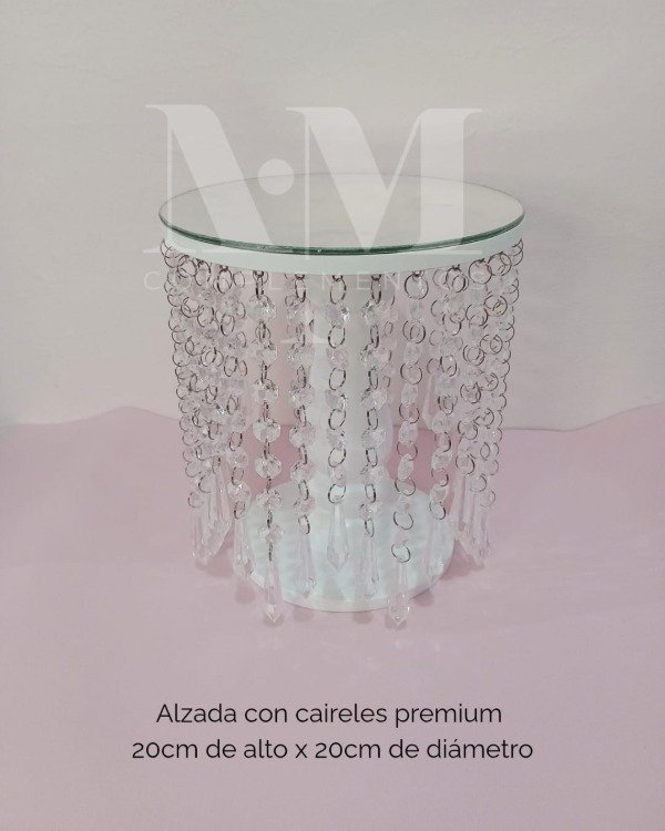 Producto - Alzada 20x20 con espejo y caireles premium