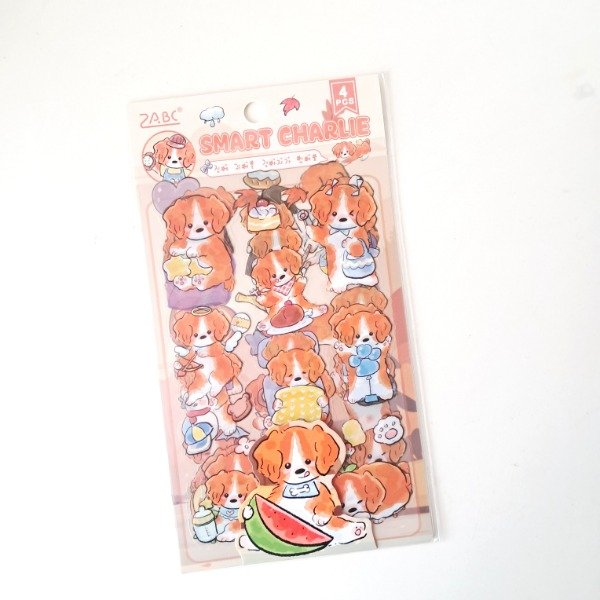 Producto - Set de 4 planchas de stickers PET - Smart Charlie