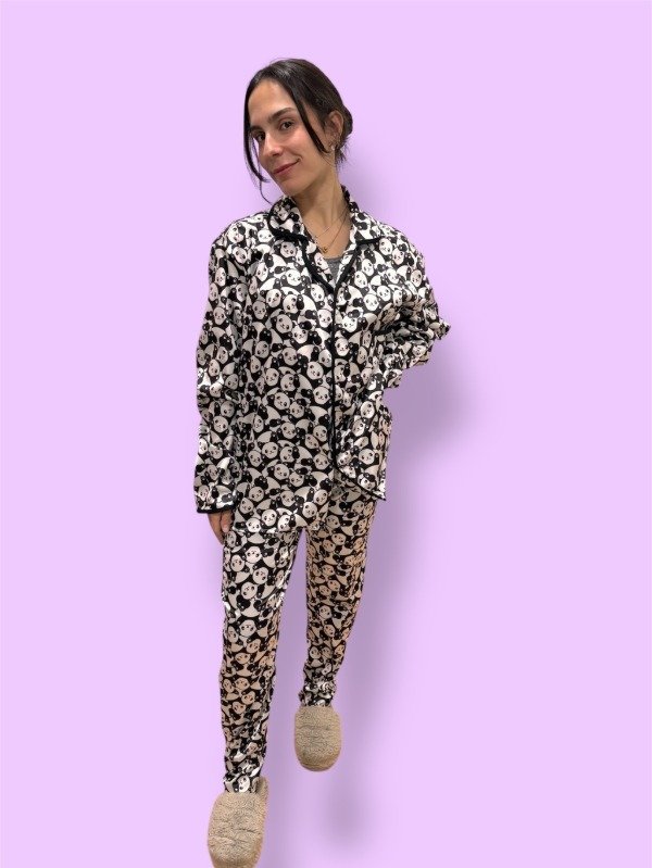 Producto - Pijama Camisero Satén Panda