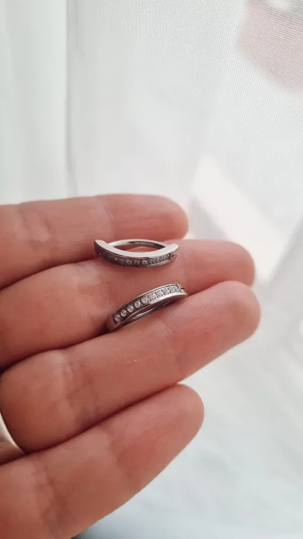 Producto - Piercing ombligo bisagra strass plateado Aq