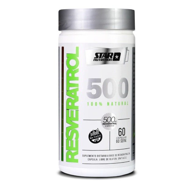 Producto - Resveratrol 500 Star Nutrition x 60 Capsulas Antioxidante - Frasco sin sabor