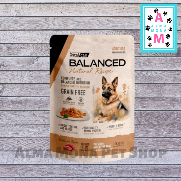 Producto - Vital Can Balanced Natural Recipe Sobre Alimento Húmedo Perro Adulto Carne 100gr