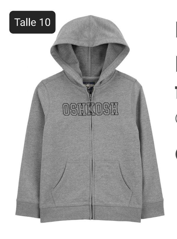 Campera con friza oshkosh talle 10 gris
