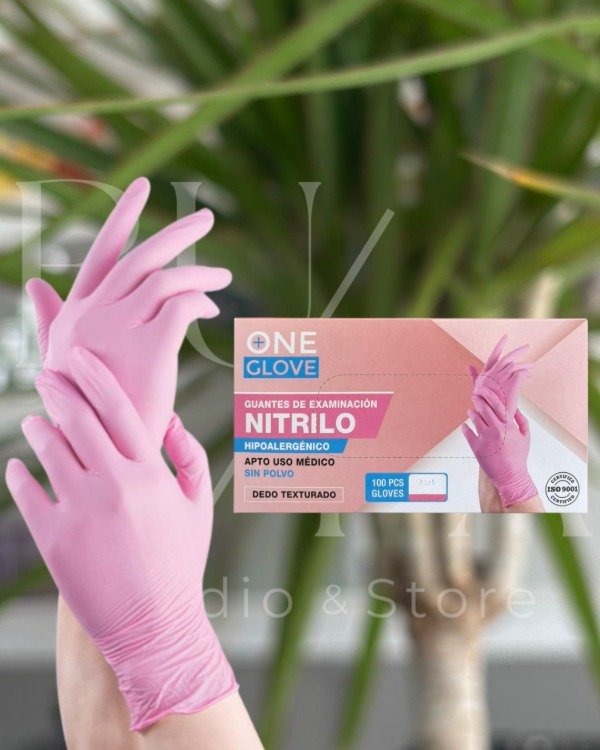 Producto - CAJA DE GUANTES DE NITRILO ROSA X100