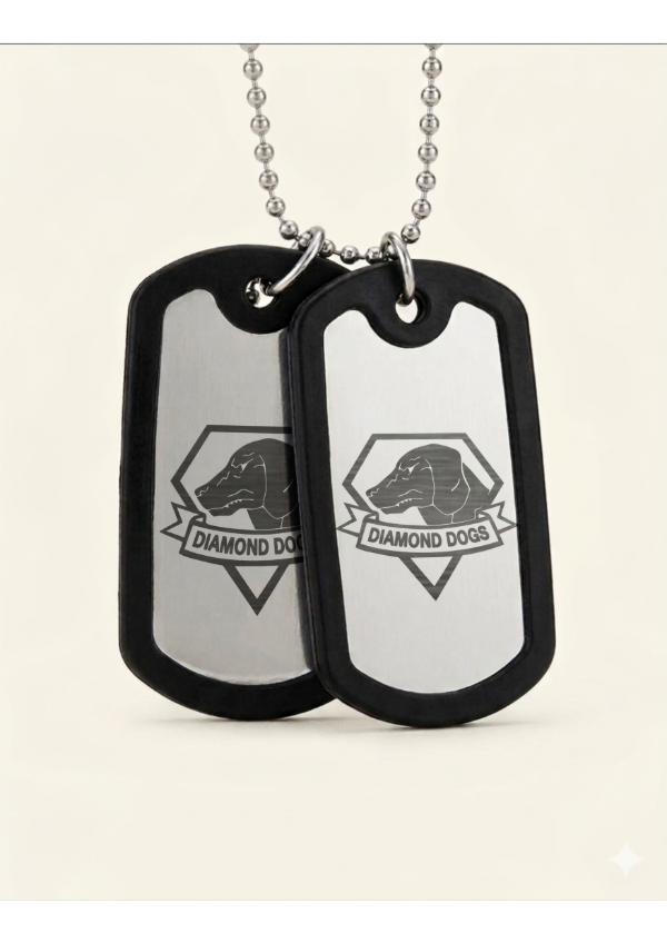 Producto - Doble Placa De Identificacion Militar Goma Acero Grabado - 2