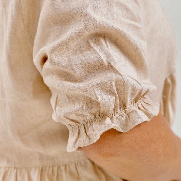 Producto - Blusa de lino v frunce 7003 - 1