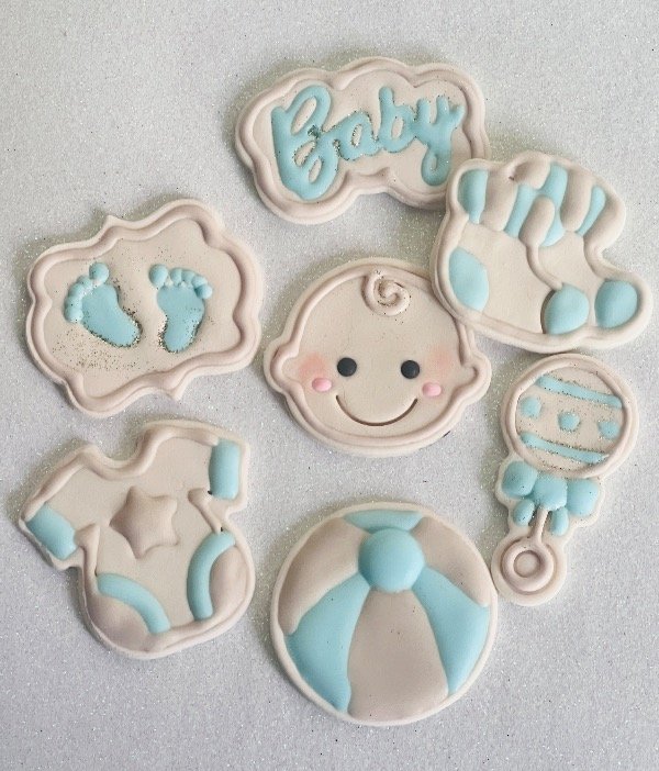 Producto - Set Baby shower x7 unidades (nuevo) celeste