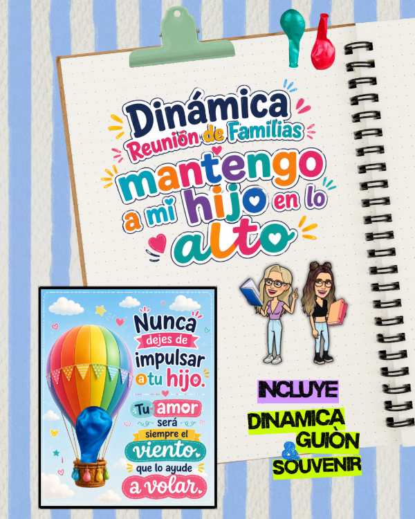 Producto - DINÁMICA PARA REUNIÓN DE FAMILIAS. Mantengo a mi hijo en lo alto
