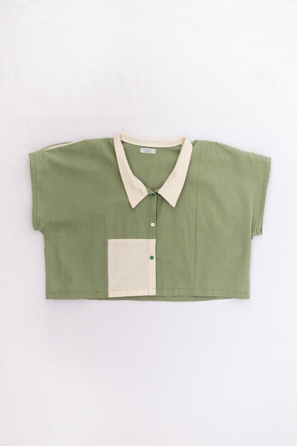 Producto - Camisa capullo - verde y natural