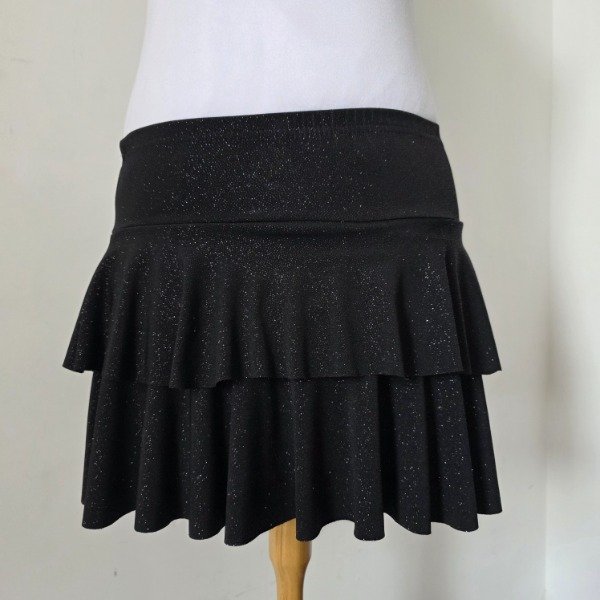 Producto - Falda con Short doble Vuelo Glitter Negro - T.u - 2