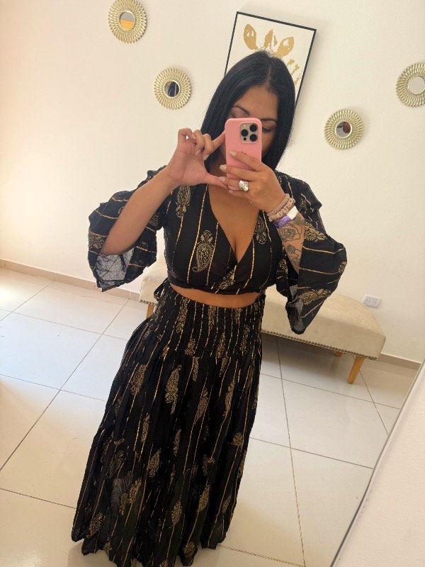 Producto - Conjunto dos piezas negro gold importado