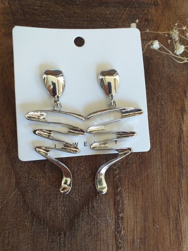 Producto - AF0040 Aro pasante Zig Zag Plateado bijouterie premium