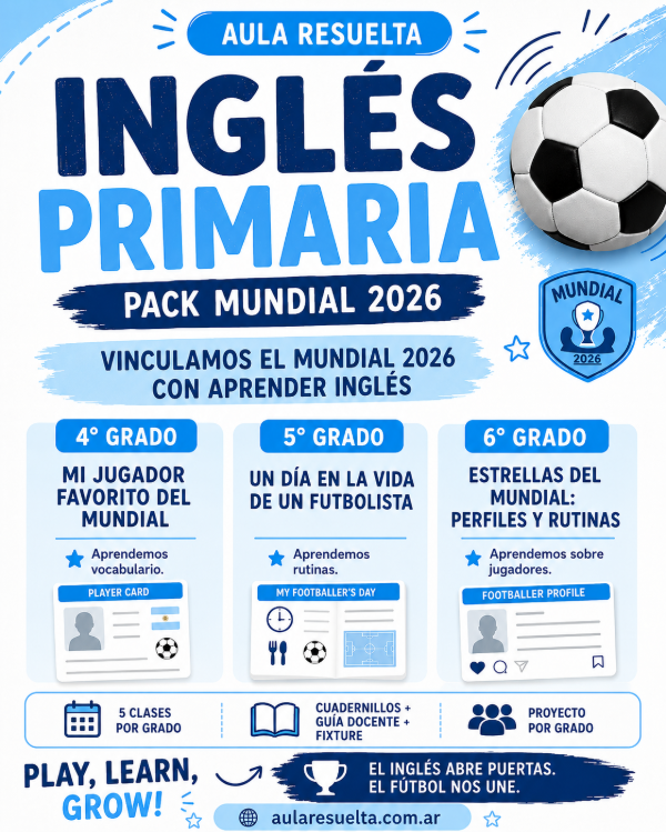 Producto - Pack Mundial 2026: Inglés para Primaria