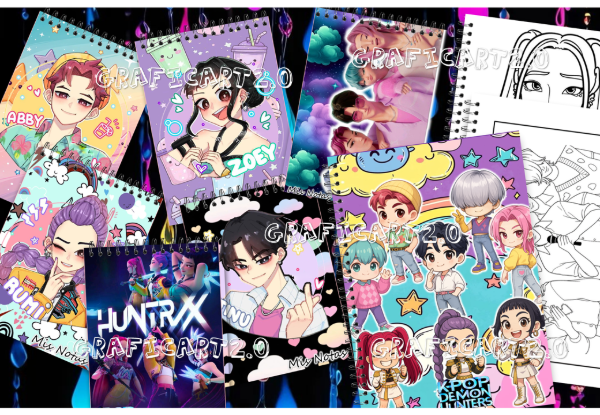 Producto - NUEVO PACK DIGITAL DE ANOTADORES MAS LIBRO PARA COLOREAR K-POP