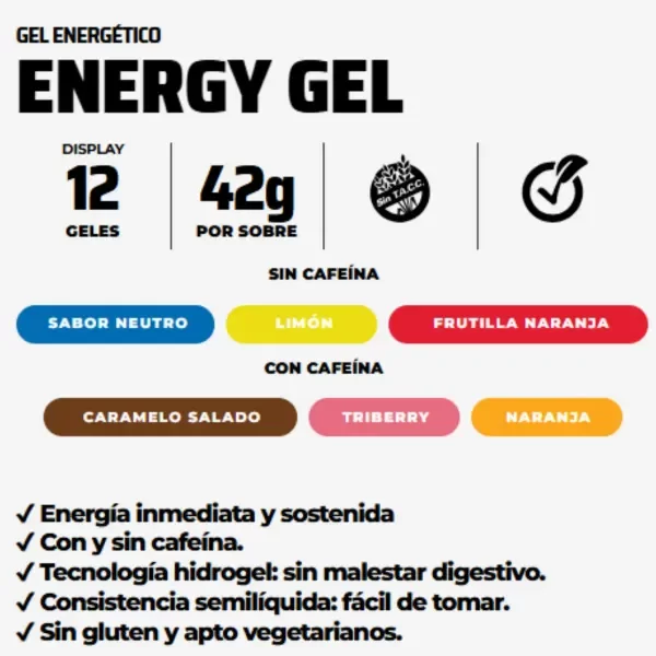 Producto - Energy gel Con Cafeina caja x12 u - NUTREMAX - 5