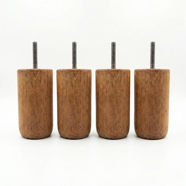 Producto - Pack 4 Patas Cilíndricas Madera Euca 12cm