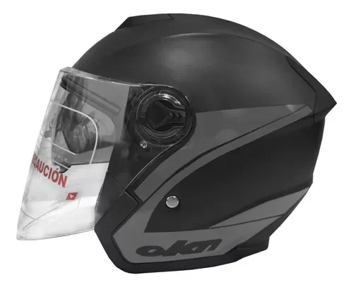 Producto - Casco Abierto Okn9 Doble Visor Negro C/Gris