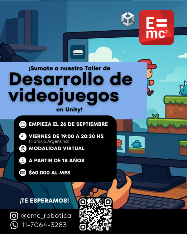 Producto - Desarrollo de Videojuegos en Unity VIERNES 19 a 20:30 hs (4 encuentros)