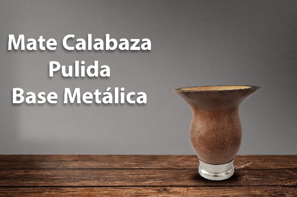 Producto - Mate Calabaza Pulida Base Metálica