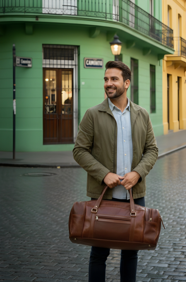Producto - Bolso de viaje de cuero modelo "936" - 7