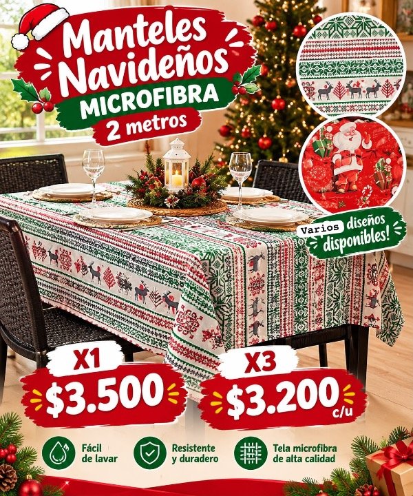 Producto - Mantel navideño de microfibra - 0