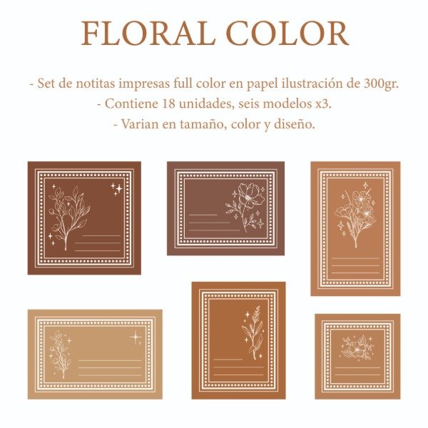 Producto - NOTITAS FLORAL COLOR - OCRE