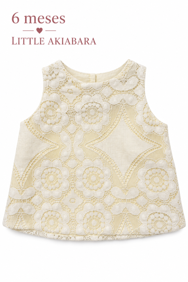 Producto - Vestido de encaje marfil Little Akiabara 6 meses - 0