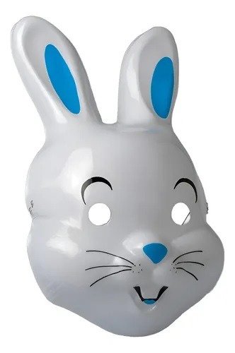 Producto - Máscara plástico Conejo celeste x6u.