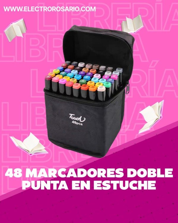 Producto - 48 MARCADORES DOBLE PUNTA EN ESTUCHE