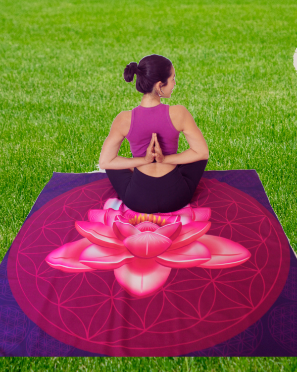 Producto - Manta Flor de Loto sobre Flor de la vida (Magenta)