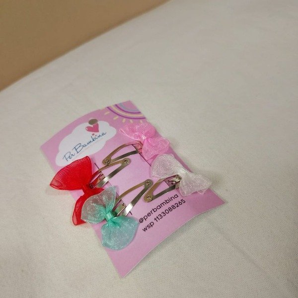 Producto - Set de  hebillas moño de organza