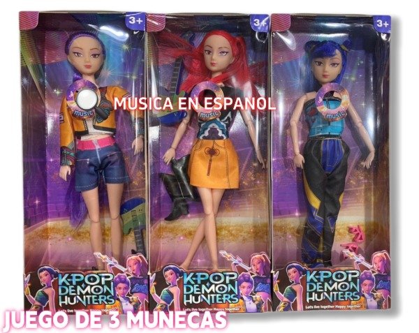Producto - Muñecas GUERRERAS K-POP (Pack x3) con Música