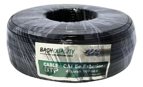 Producto - ROLLO CABLE UTP QUALITY 100M CAT 5E 4 PARES EXTERIOR CCTV