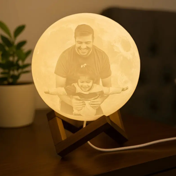 Producto - Velador Foto Lampara 3d Homenaje Familiar Esfera Litofania