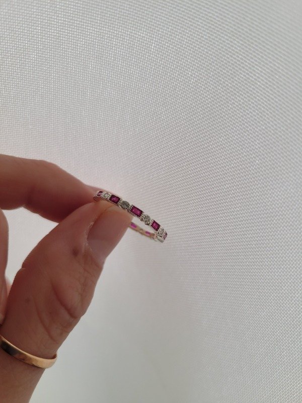 Producto - Anillo fucsia con cúbic Plata 925 - 1