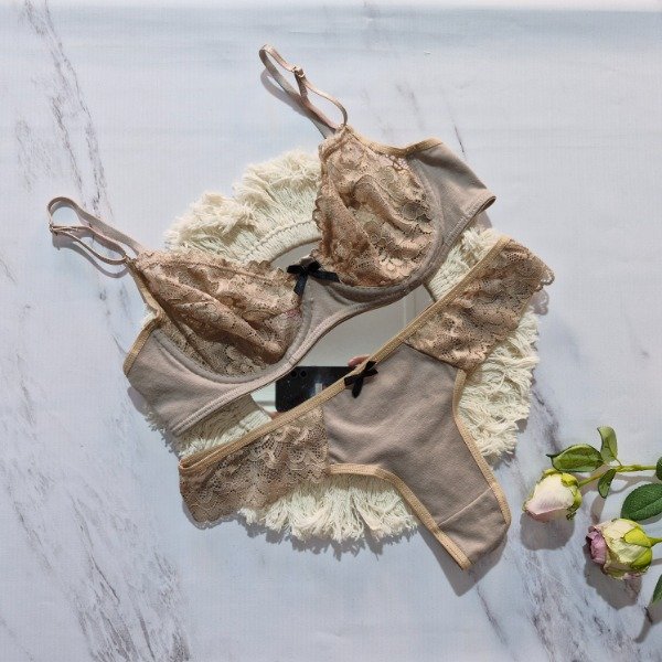 Producto - Conjunto Arco algodón y puntilla- talle 85 - 0