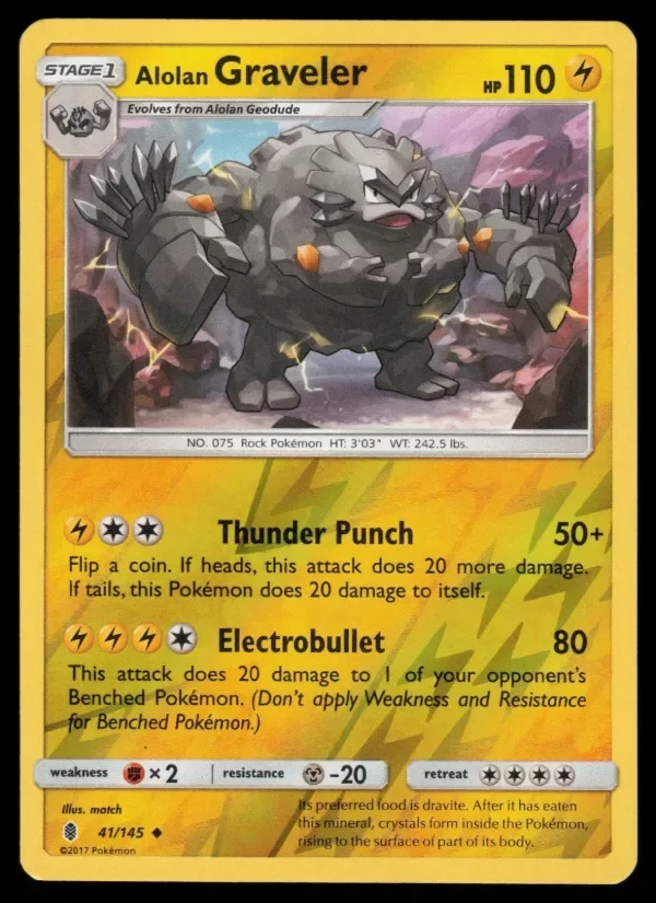 Producto - Alolan Graveler 41/145 Reverse Holo Pokemon Guardians Rising