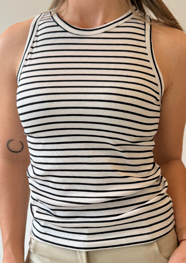 Producto - Musculosa CUEVA - Blanco/Negro