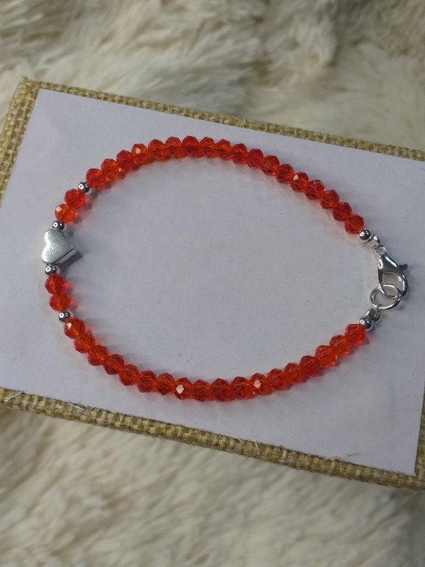 Producto - ABP0048 Cristal Rojo-Dije Corazón Central con bolitas