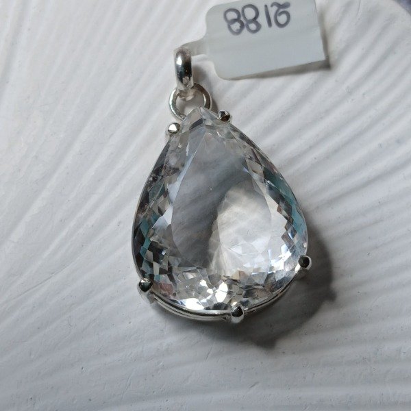 Producto - Dije Plata 925 con cuarzo cristal gota