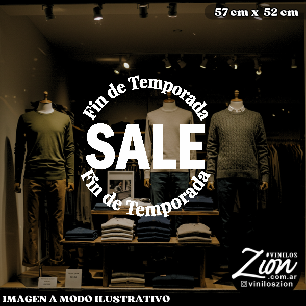 Producto - Vinilos decorativos para local Vidriera : Fin de temporada Sale en circulo