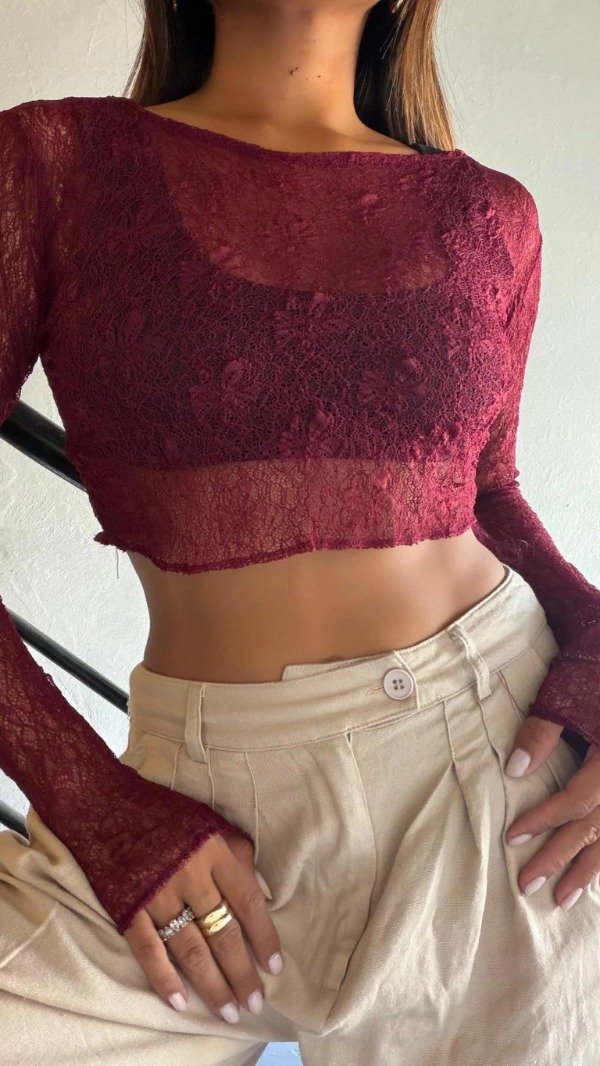 Producto - Top Encaje Burgundy