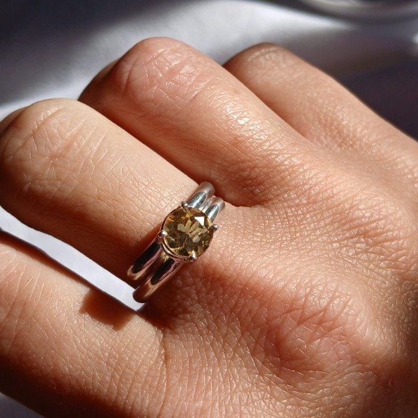 Producto - Anillo Plata 925 Citrino Ajustable - 0