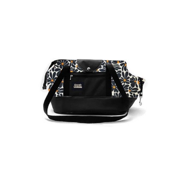 Producto - Bolso de transporte para Perro - Abierto -FLORES NEGRAS