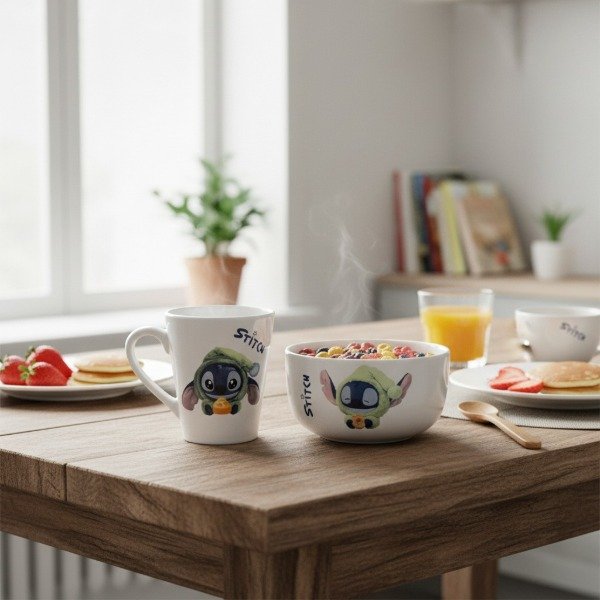 Producto - SET DE TAZA Y CUENCO XXL LILO Y STITCH CERAMICA EN CAJA - 1