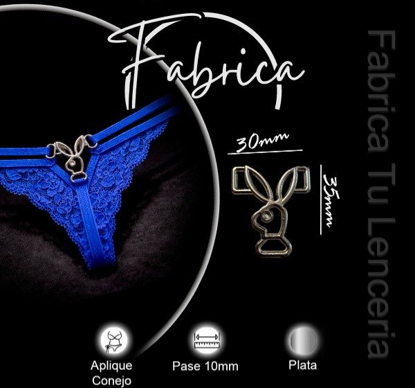 Producto - Herraje Playboy 1. Pase: 10mm (1 unidad). Niquel/ plateado