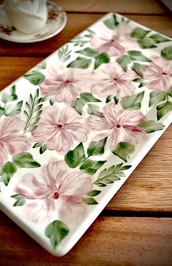 Producto - Fuente c flores rosa/verde