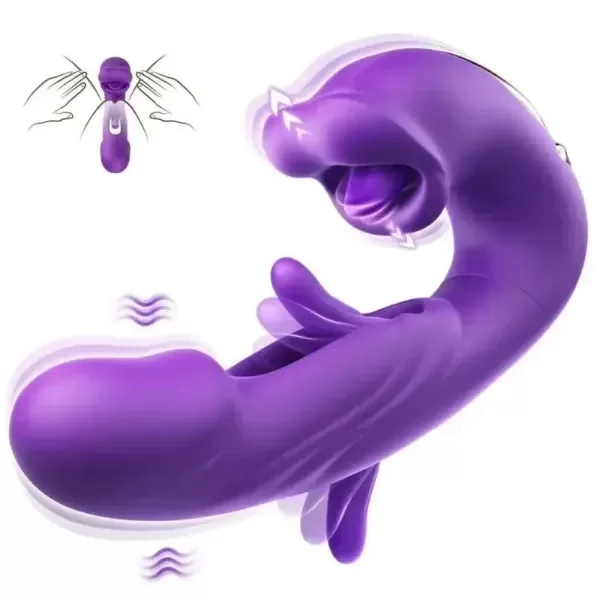 Producto - Vibrador 3 En 1 Lengua By Foxy morado